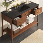 Modway Zaire 48" Single Sink Bathroom Vanity - Walnut/Black-Tapered Legs