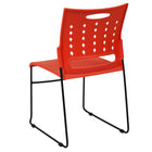 Flash Furniture HERCULES Series Orange Sled Base Stack Chair with Air-Vent Back-Ergonomically Contoured Design with Orange Plastic Back and Seat