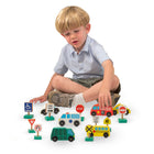 Melissa & Doug 15-Piece Wooden Vehicles and Traffic Signs Set-Melissa & Doug Wooden Vehicles and Traffic Signs With 6 Cars and 9 Signs