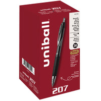 uni-ball 207 Retractable Gel Pens - 0.7mm - Black - 36 Pack  -Gel Pens