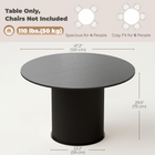 HOMCOM 47" Round Dining Table with Fluted Pedestal Base for 4-6 - Black Wood Grain-Melamine-coated surface resists scratches and ensures simple cleaning 