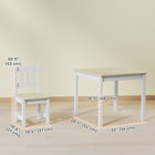 Qaba Kids Table & Chairs Set, Toddler Table & 2 Chair Set for Activity, Art, Craft, Reading for 3-8 Years - Natural-Made from pine wood for a strong structure
