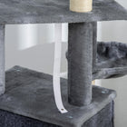 PawHut 50" Multi-Level Cat Tree Tower - Grey-Colour: Grey, Beige 