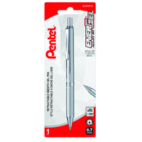 Pentel EnerGel Alloy Liquid Gel Pen Retractable - 0.7mm - Silver-Sleek, balanced aluminum alloy barrel
