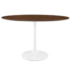 Modway Lippa 48" Oval Wood Dining Table - Walnut-Non-Marking Felt Pad