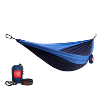 Grand Trunk Double Deluxe Hammock with Straps - Navy / Light Blue-Extra strength triple-lock stitched seams