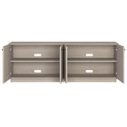 Hudson&Canal Lillian Rectangular TV Stand for TV's up to 75" - Alder White-Accomodates TVs up to 75" for your entertaining space