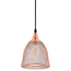 Modway Glimmer Bell-Shaped Pendant Light - Rose Gold-Adjustable Two-Core Braided Cable