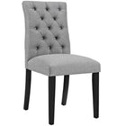 Modway Duchess Button Tufted Fabric Dining Chair - Light Grey-Button Tufted Dining Side Chair