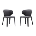 Manhattan Comfort Conrad 20.47" Mid-Century Modern Faux Leather Upholstered Dining Chairs - Grey - Set of 2-Mid-Century Modern Dining Chair for Dining Room Use. Set of 2