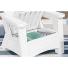 Suncast Adirondack Chair with Storage - White-UV Resistant.