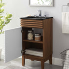 Modway Render 18" Bathroom Vanity - White/Walnut/Black-8" Centerset Holes