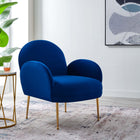 Modway Transcend Performance Velvet Armchair - Navy-Performance Velvet Upholstery