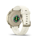 Garmin Venu 4 Smartwatch - 41 mm - Lunar Gold with Bone Silicone Band-Everyday utility: A bright LED flashlight provides convenient illumination when you need it. Make and take phone calls from your wrist when your watch is paired to your smartphone. You can even control watch functions with voice commands — or use your smartphone’s voice assistant to respond to text messages and more