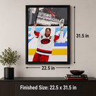 Frameworth Jordan Staal 20" H x 29" W Framed Canvas Carolina Hurricanes 2026 Stanley Cup Champions Framed Canvas - Officially Licensed NHL/NHLPA-7