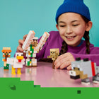 LEGO Minecraft Chicken Jockey Desert Attack-Press the iron golem’s head to make its long arms swing