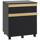 Vinsetto 2-Drawer Letter/A4 Filing Cabinet with 5 Wheels - Black Wood Grain-2 drawers to store your office supplies
