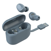 Jlab GO Air POP True Wireless Earphones - Slate-Long battery life. GO Air POP features 8 plus hours of playtime in each earbud and 24 plus extra hours from the charging case (32 plus hours total). Return to the case to recharge the buds, and use the integrated USB cable to charge the case.