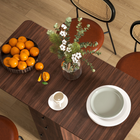 HOMCOM Rolling Drop Leaf Folding Dining Table with Drawers & Storage Cabinet for 4-6 - Brown-Made of solid particleboard offers a rigid frame