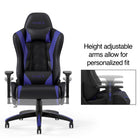 Emerge Vartan Bonded Leather Gaming Chair - Blue-Comes with an additional head and lumbar pillows