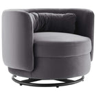 Modway Relish Performance Velvet Swivel Chair - Black Grey-Swivel Accent Chair