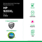 CIG CD973AN HP 920XL Remanufactured Inkjet Cartridge - High Yield - Magenta-Page Yield: 700