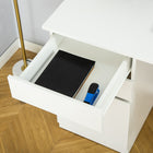 HOMCOM 47.25" Modern Computer Desk - White-The cut-out design is convenient to open and close the drawer