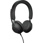 Jabra Evolve2 40 SE USB-C/A Wired Stereo On-Ear Headset - Teams-360° busylight on both earcups is visible from all angles, acting as a do-not-disturb sign and protecting your focus