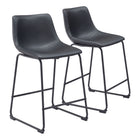 Zuo Smart Counter Stool - Black - Set of 2-Ergonomic and supportive footrest