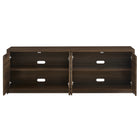 Hudson&Canal Desmond TV Stand for TV's up to 78" - Dark Oak-Clean with a soft, dry cloth and no harsh chemicals or abrasive cleaning materials