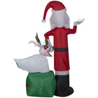 GEMMY Airblown Inflatable Christmas Jack Skellington and Zero with Antlers -  60"-Deflates for easy storage
