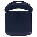 Flash Furniture HERCULES Series Navy Ultra-Compact Stack Chair with Silver Powder Coated Frame-No-Fade Infused Polypropylene Material
