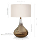 Hudson&Canal Mirabella 25.5" Tall Table Lamp with Fabric Shade - Ombre Brass Glass/White-Product Dimensions: 15" L x 15" W x 25" H