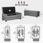 HOMCOM Modern Upholstered Flip Top Storage Ottoman Bench - Light Grey-Color: Light Grey