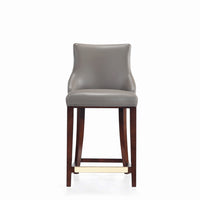 Manhattan Comfort Shubert 22.64" Modern Leatherette Upholstered Counter Stool - Dark Taupe-Modern Counter Stool with Backseat Perfect for Counter and Kitchen Use