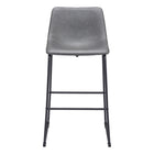 Zuo Smart Barstool - Charcoal - Set of 2-Plush and durable faux leather fabric