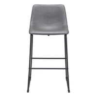 Zuo Smart Barstool - Charcoal - Set of 2-Plush and durable faux leather fabric