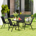 Outsunny 5 Pieces Patio Dining Set - 4 Seater Garden Furniture - Black-530 gsm mesh fabric and tension springs on the chairs, breathable and supportive