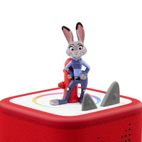tonies Disney Zootopia Tonie Figurine - French-Tracklist (in French): 1. Zootopie : L'histoire du film 2. Try Everything (chanson) 3. Zootopie 2 : L'histoire du film 4. Zoo (chanson) Total Run Time: Approx. 48 minutes