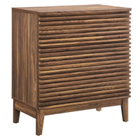 Modway Render Large 3-Drawer Nightstand - Walnut-Versatile Nightstand or Accent Cabinet
