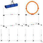 PawHut Dog Agility Training Equipment 3-Piece Set-A variety of equipment types with high jump, jumping ring, and weave poles 
