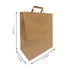 Reliabag Paper Bags - Flat Handles - 12" W x 7" D x 14" H - Kraft - 100 Pack-Re-enforced Flat Handles
