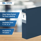 Davis Group Premium Economy Binder - D Ring - 2" - Navy Blue - 6 Pack-D Ring, Non-Locking