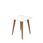 Manhattan Comfort Utopia 19.68" Square End Table, White and Maple Cream (89352)-Square End and Accent Table for Living Room, Bedroom and Dining Room use.