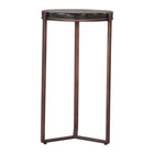 Zuo Daiza Side Table - Bronze-Recycled Sand Cast Glass round shape tabletop