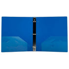 JAM Paper Plastic 3 Ring Binder, 1.5", Blue, 2 Pack-Includes Pockets