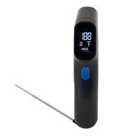 Razor Digital Infrared Thermometer-Digital infrared thermometer with laser detects griddle surface temperature and holds temperature reading