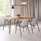 Zuo Desi Dining Chair - Beige/Walnut - Set of 2-Dimensions: 23.2" L x 21.7" W x 32.5" H