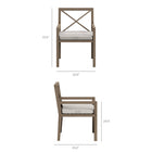 Modway Northlake Outdoor Teak Dining Armchair - Pebble-Slatted Seat Base