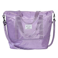 Nicci Travel Weekender Duffel Expandable Bag - Light Purple-Three front pockets 